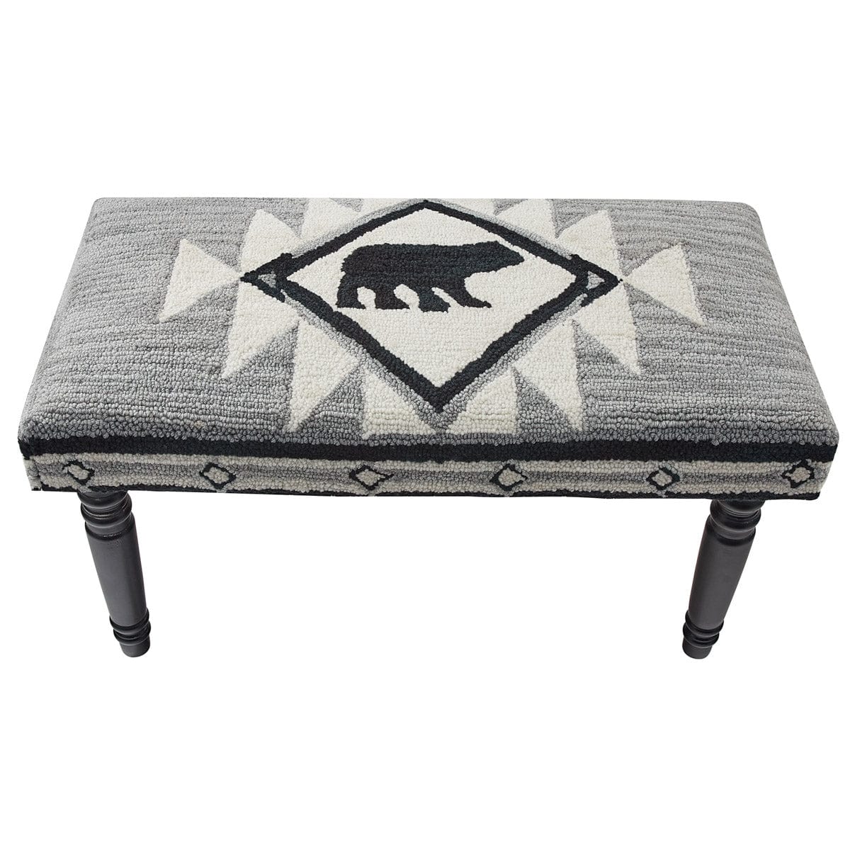 Tribal Bear Hooked Bench