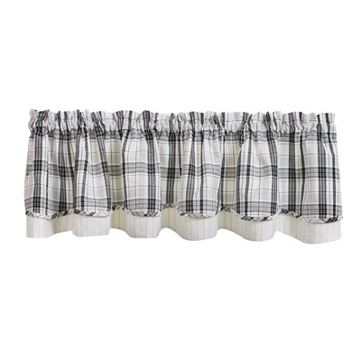 Rustic Plaid Lined Layered Valance