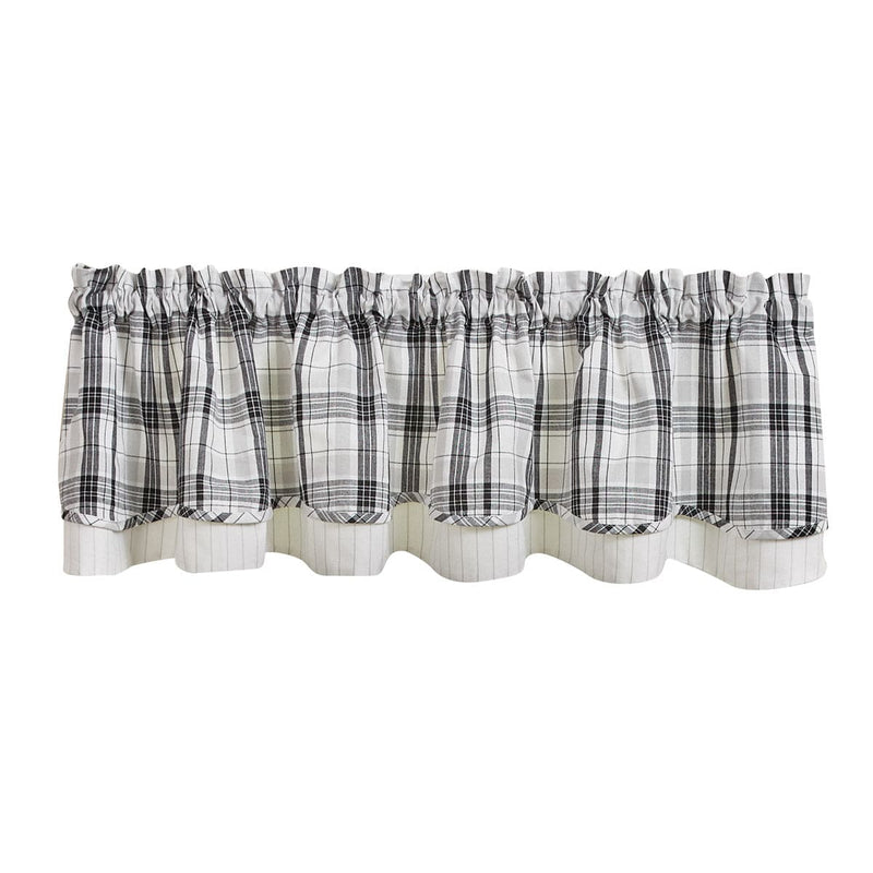 Rustic Plaid Lined Layered Valance