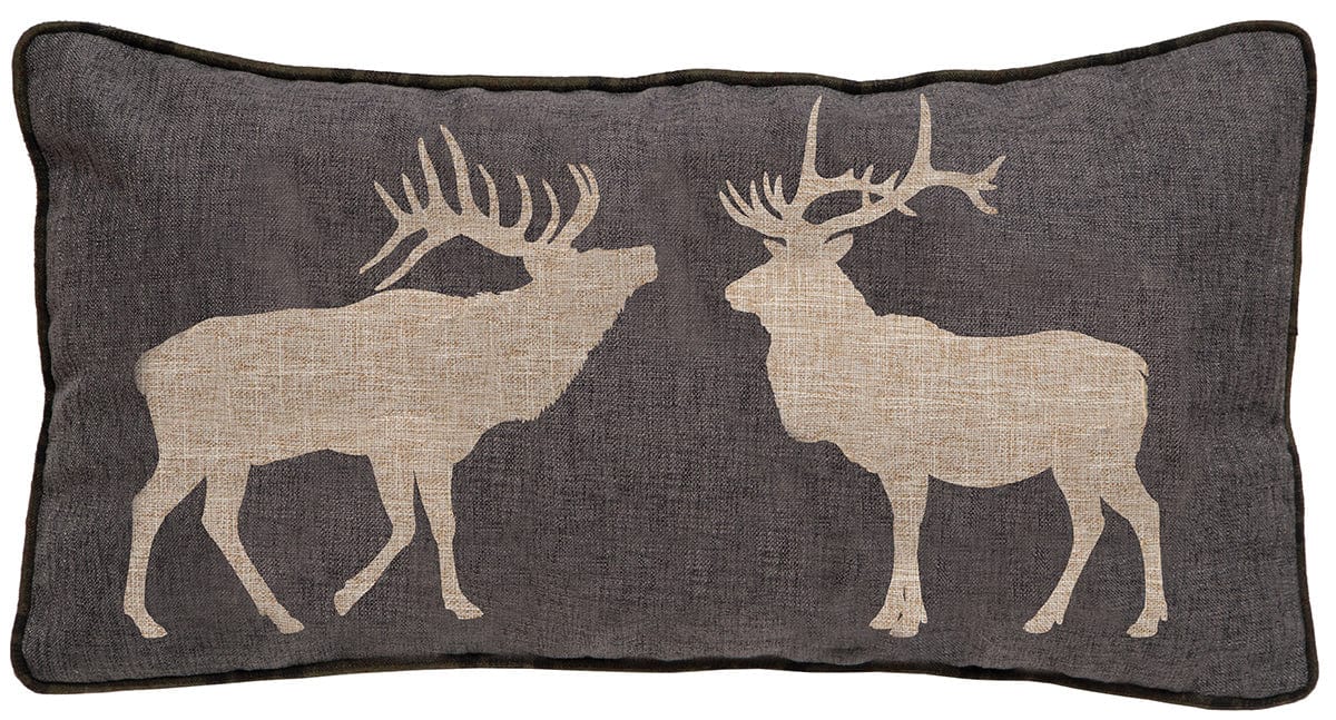 Double Elk Throw Pillow