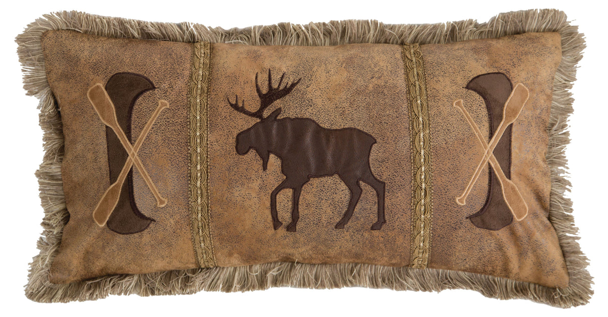 Moose & Canoe Throw Pillow