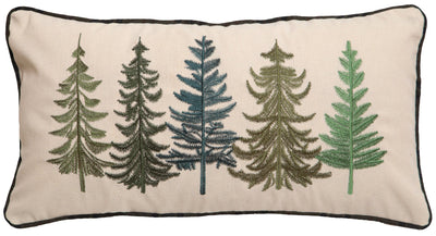 Pine Forest Row Throw Pillow