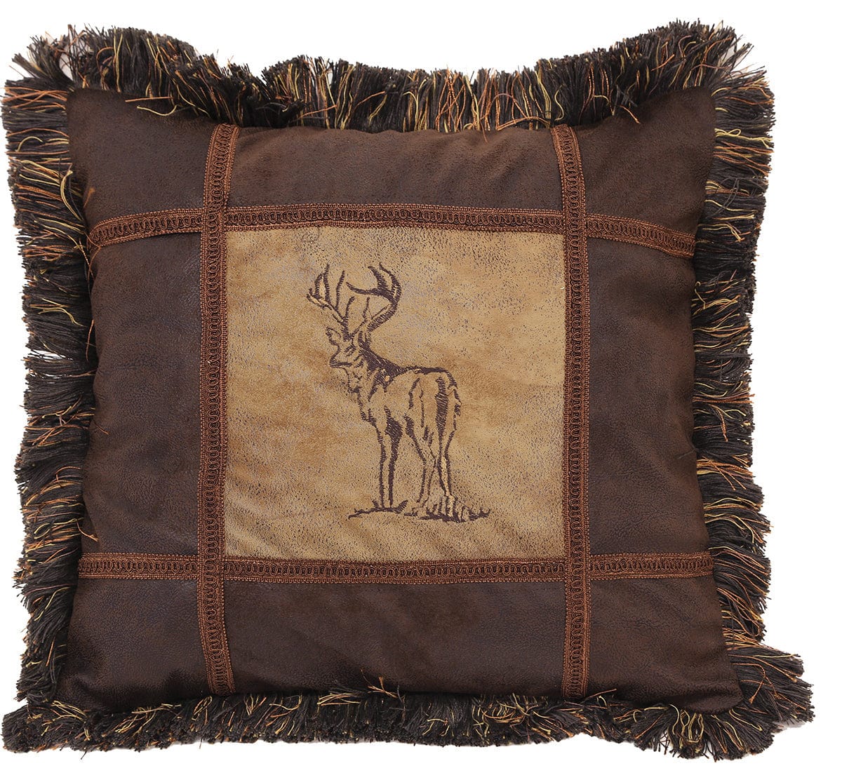 Rustic Buck Fringe Pillow