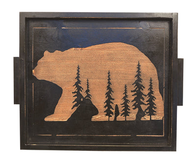 20" Bear Forest Scene Wooden Tray