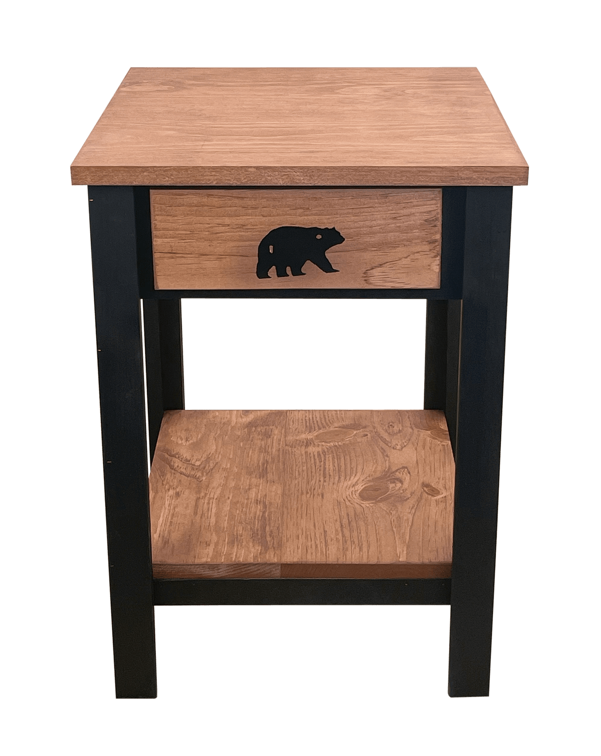 Bear Pull Wood End Table