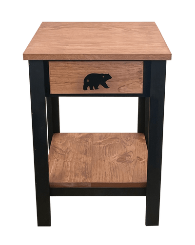 Bear Pull Wood End Table