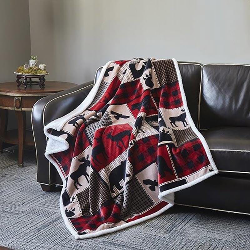 Lodge Living Flannel Sherpa Throw