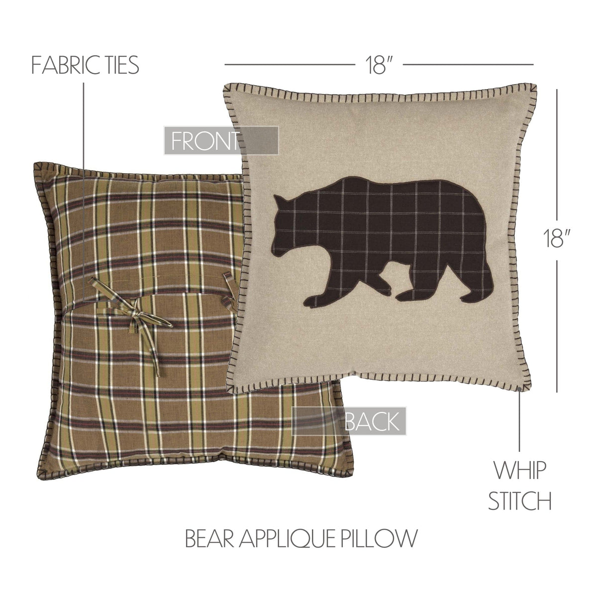 Wildlife Patch Bear Accent Pillow