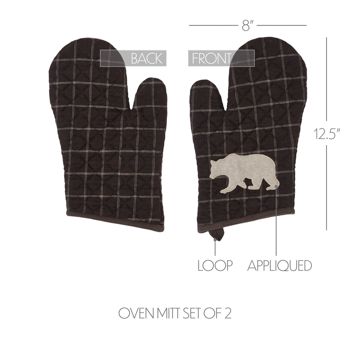 Wildlife Patch Bear Oven Mitt Set