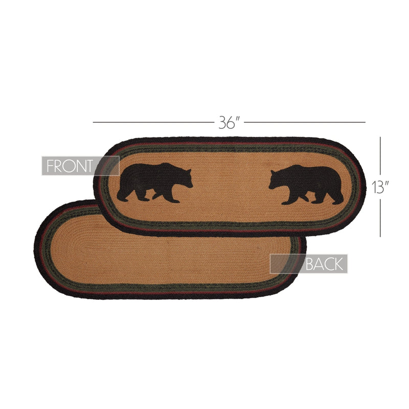Wildlife Patch Bear 36" Oval Table Runner