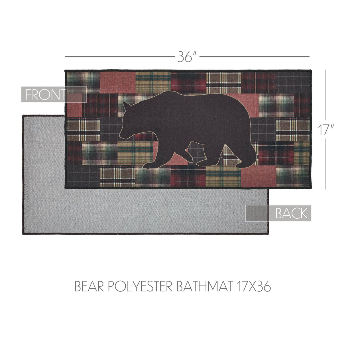 Wildlife Patch 36" Rectangle Bear Bath Mat