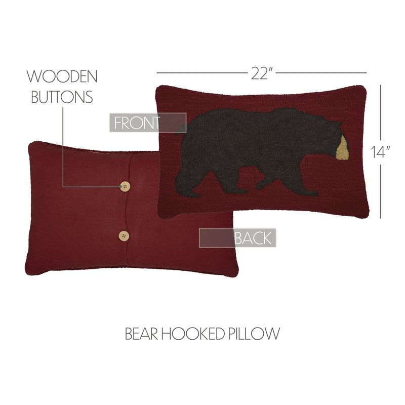 Wildlife Patch Red Bear Accent Pillow