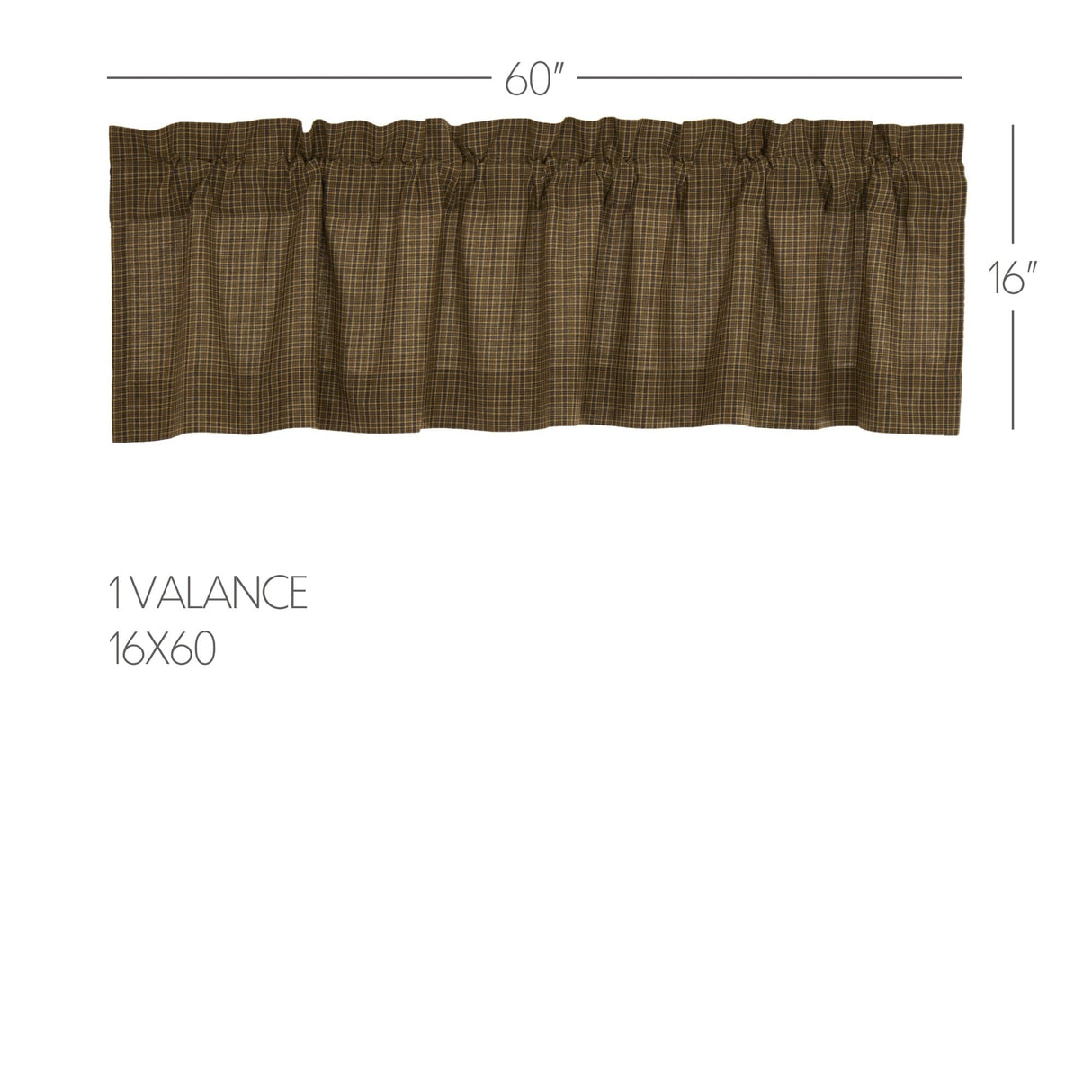 Tea Time 60" Plaid Valance