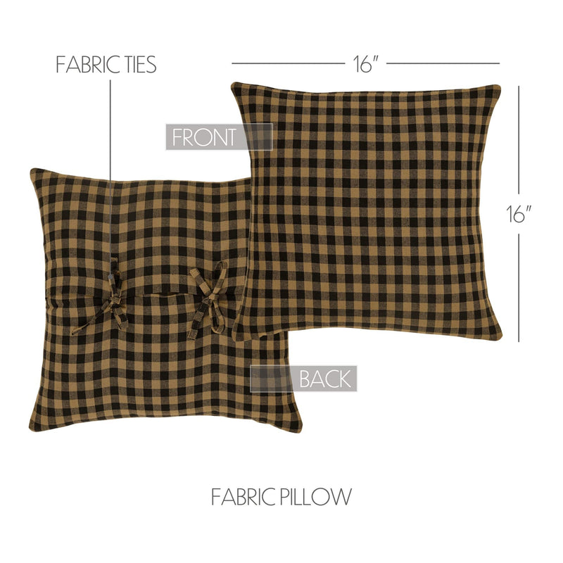 Black & Tan Plaid Accent Pillow