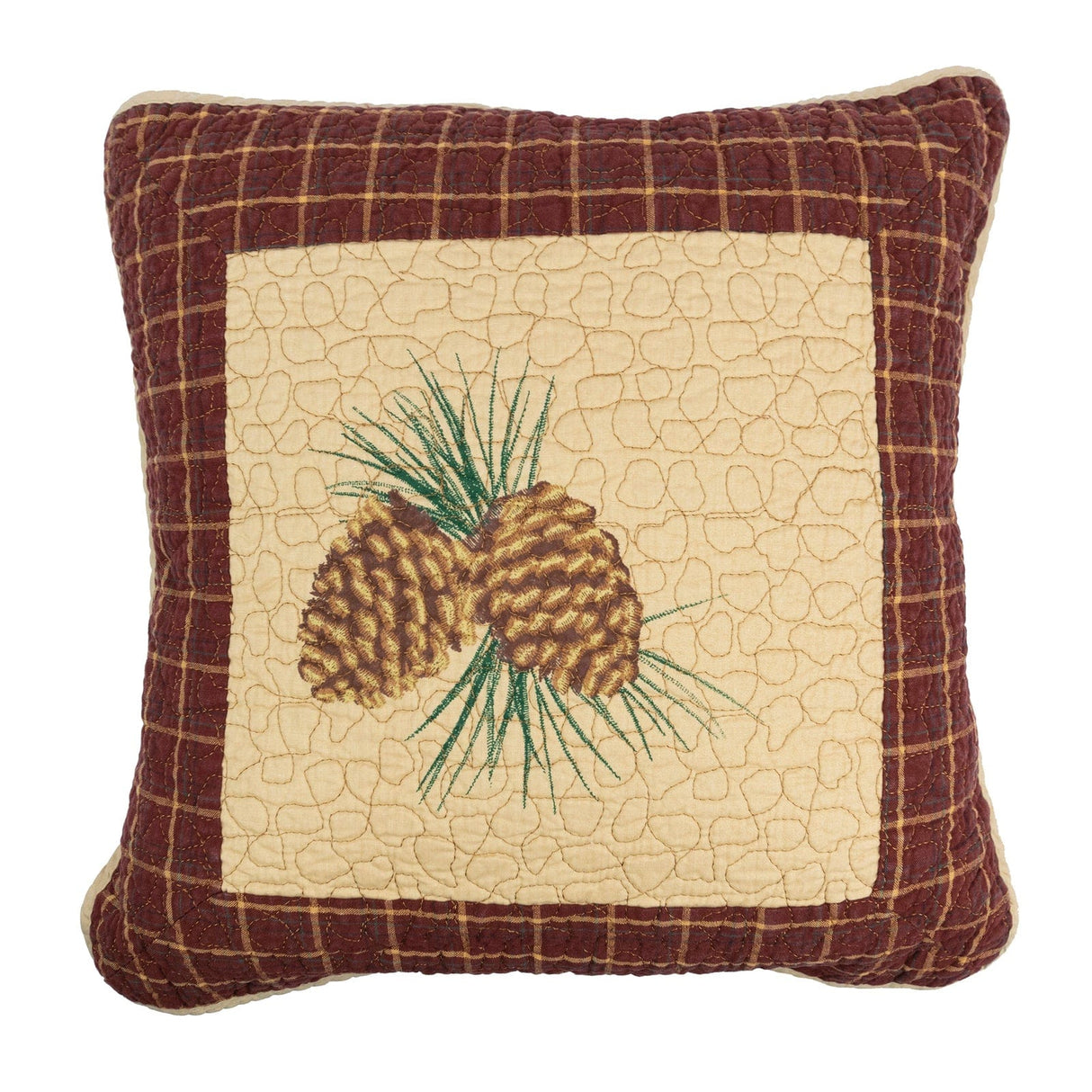 Pinecone Patch Plaid Pillow