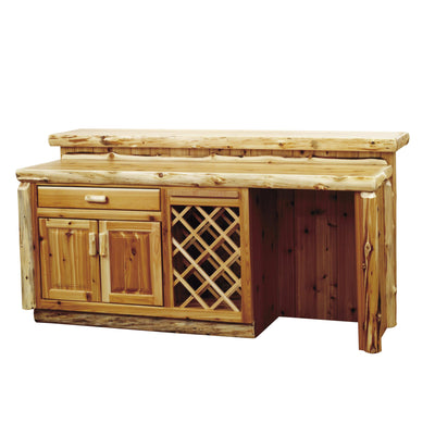 Cedar Log Bar With Sink Cabinet