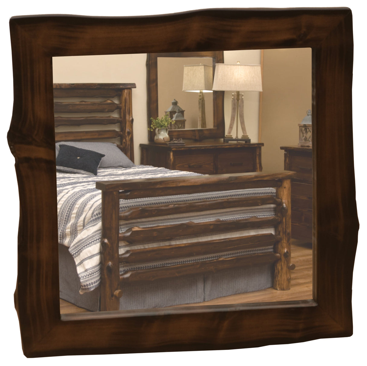Cedar Log Coffee Mirror Frame