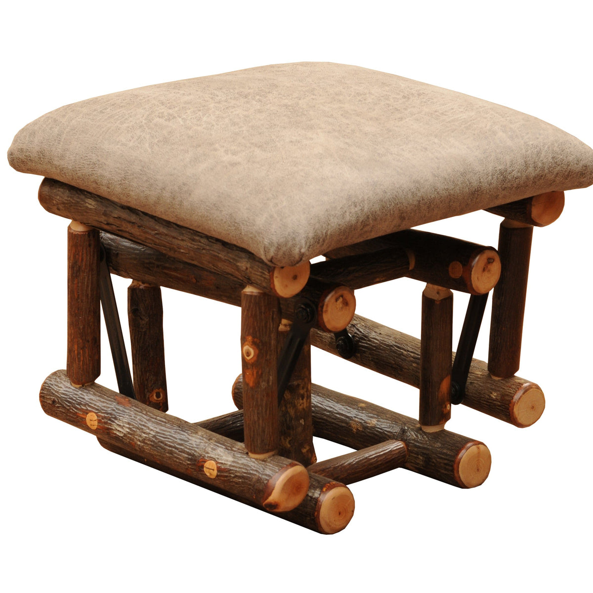 Hickory Log Gliding Ottoman – The Cabin Place