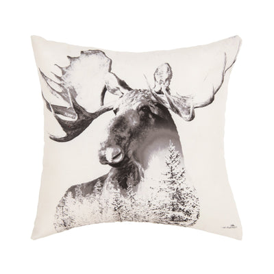 Moose Portrait Throw Pillow