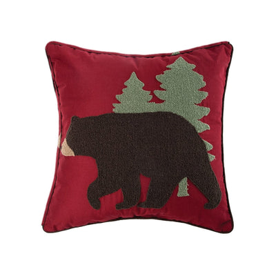 Walk In The Woods Red Bear Pillow