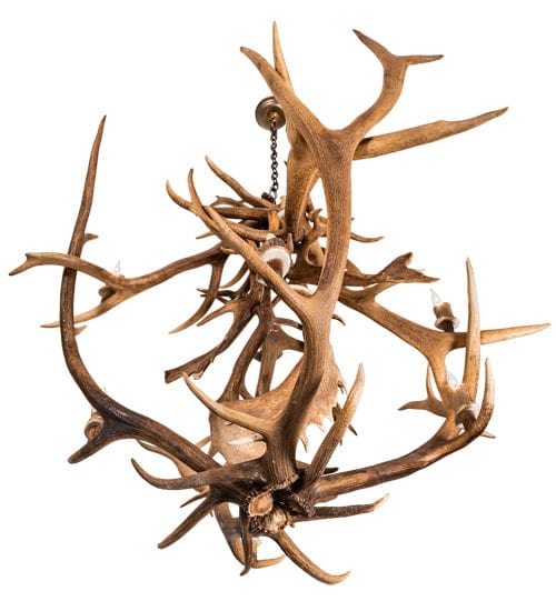 55" Elk & Fallow Deer 10 Light Antler Chandelier