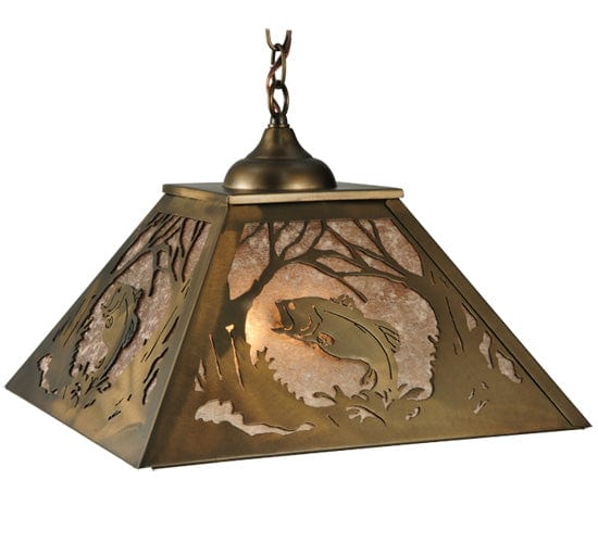 Jumping Bass 16" Square Pendant