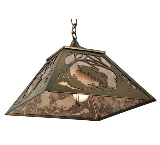 Jumping Bass 16" Square Pendant