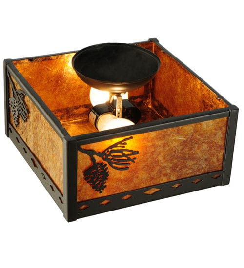 Shaded Pines 10" Square Flush Mount - Timeless Bronze