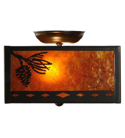 Shaded Pines 10" Square Flush Mount - Timeless Bronze