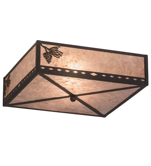 Shaded Pines 18" Square Flush Mount