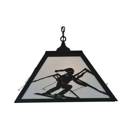 Downhill Ski 25" Square Pendant