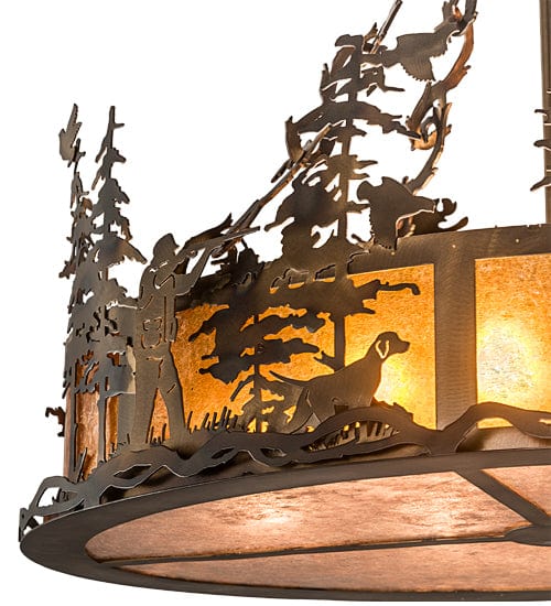 Quail Hunt 30" Oblong Pendant