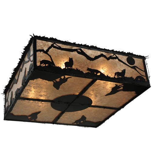 Wolf Howl 39" Square Flush Mount