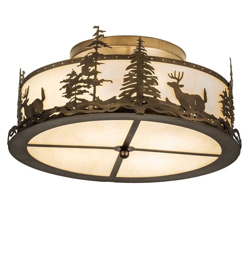Sunset Deer 24" Semi Flush Mount