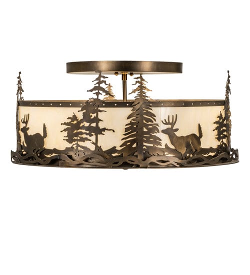 Sunset Deer 24" Semi Flush Mount