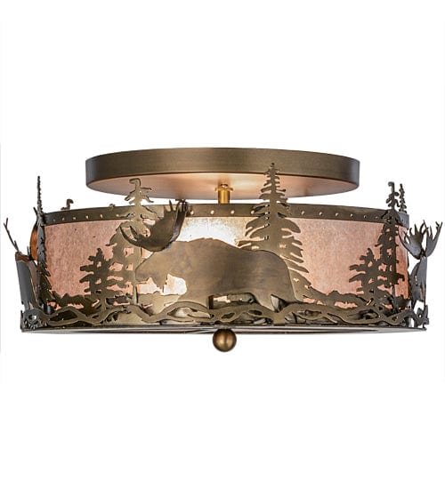 Sunset Moose 18" Flush Mount