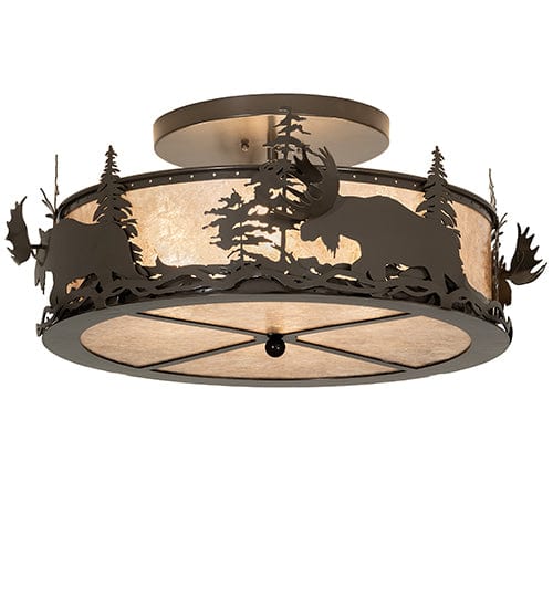 Sunset Moose 26" Flush Mount
