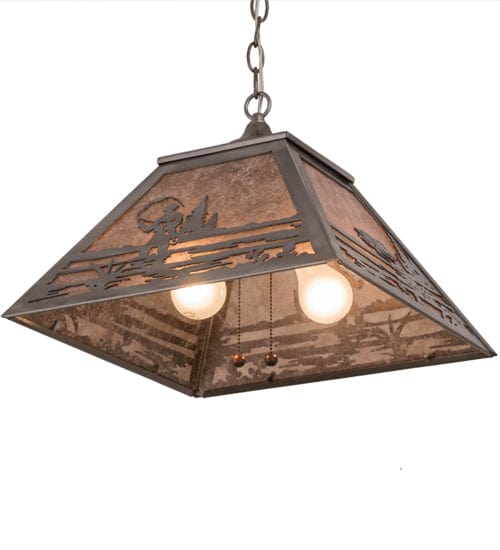 Fly Fishing Waters 16" Square Pendant