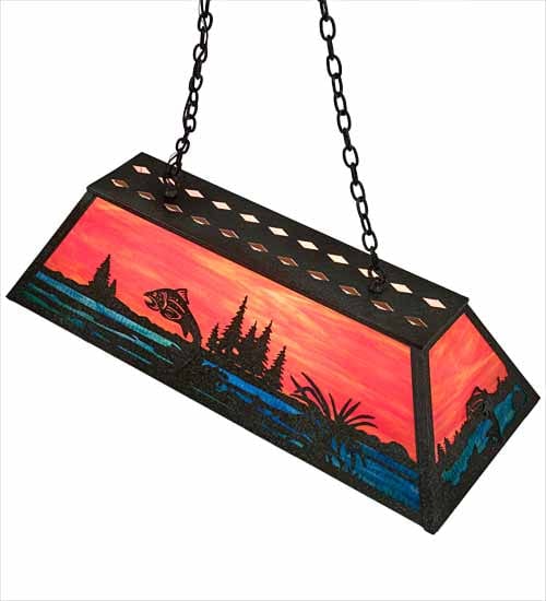 Jumping Trout 42" Oblong Pendant