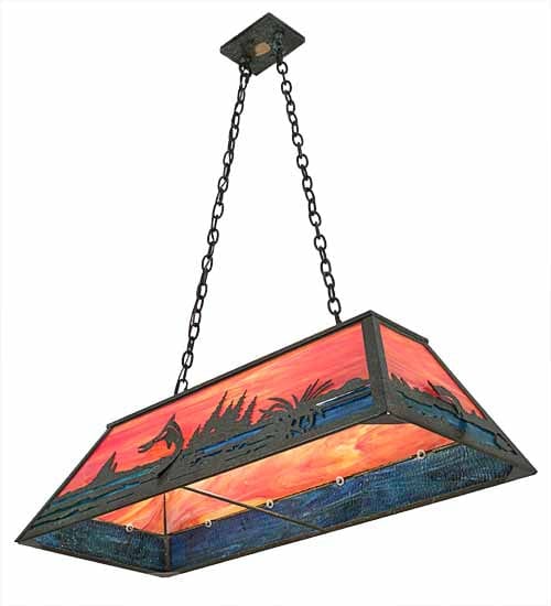 Jumping Trout 42" Oblong Pendant