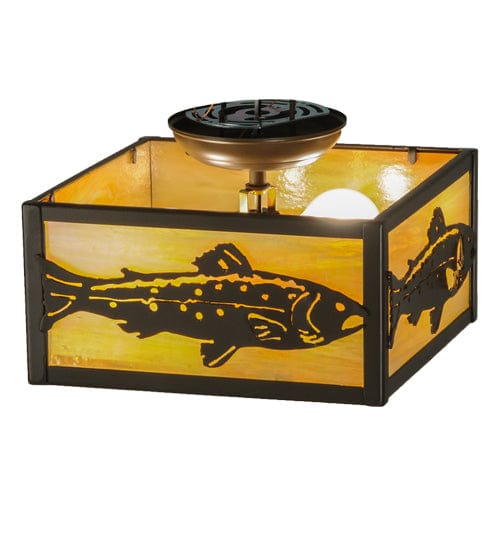 Jumping Trout 10" Square Flush Mount