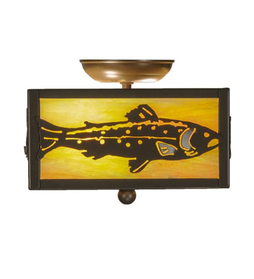 Jumping Trout 10" Square Flush Mount