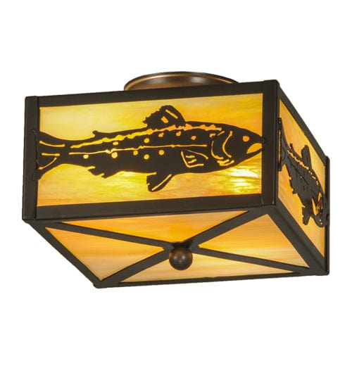 Jumping Trout 10" Square Flush Mount