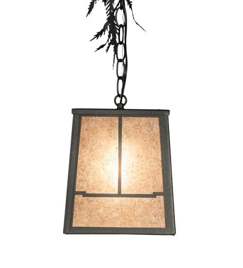 Pine Branches 8" Square Pendant