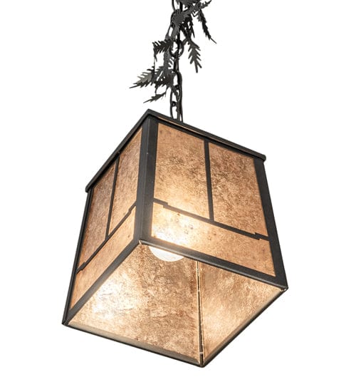 Pine Branches 8" Square Pendant