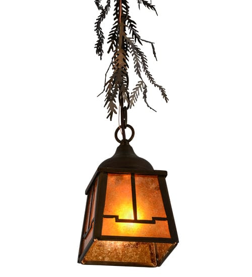 Pine Branches 5.5" Square Pendant