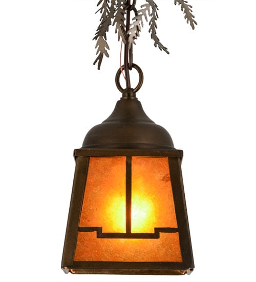 Pine Branches 5.5" Square Pendant