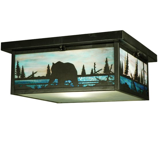 Bear Waters 16" Square Flush Mount