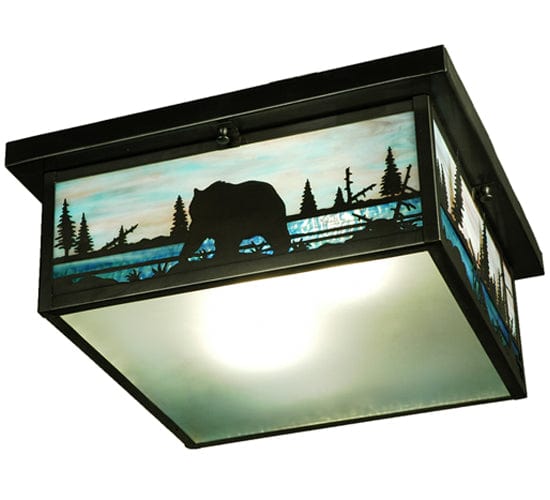 Bear Waters 16" Square Flush Mount