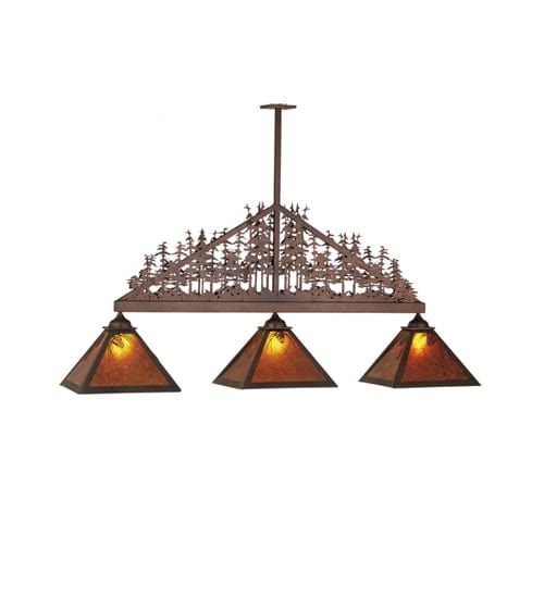 Mountain Pine 76" 3 Light Island Pendant